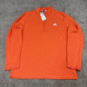 Adidas Activewear Jacket Orange Long Sleeve 1/4 Zip Pullover Men’s Medium NWT